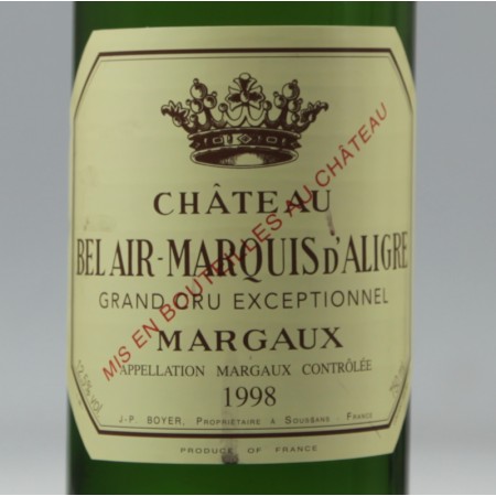 Château Bel Air - Marquis d'Aligre aop Margaux 1998