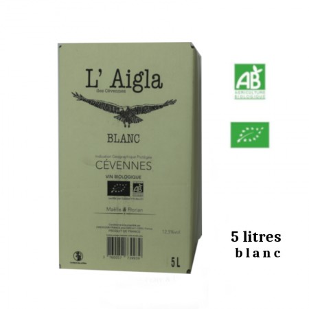 Vins Falguières L'AIGLA igp des Cévennes BIB BLANC5 L