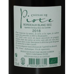 Château de Piote JARRE aop Bordeaux blanc sec SAUVIGNON blanc 75 cl