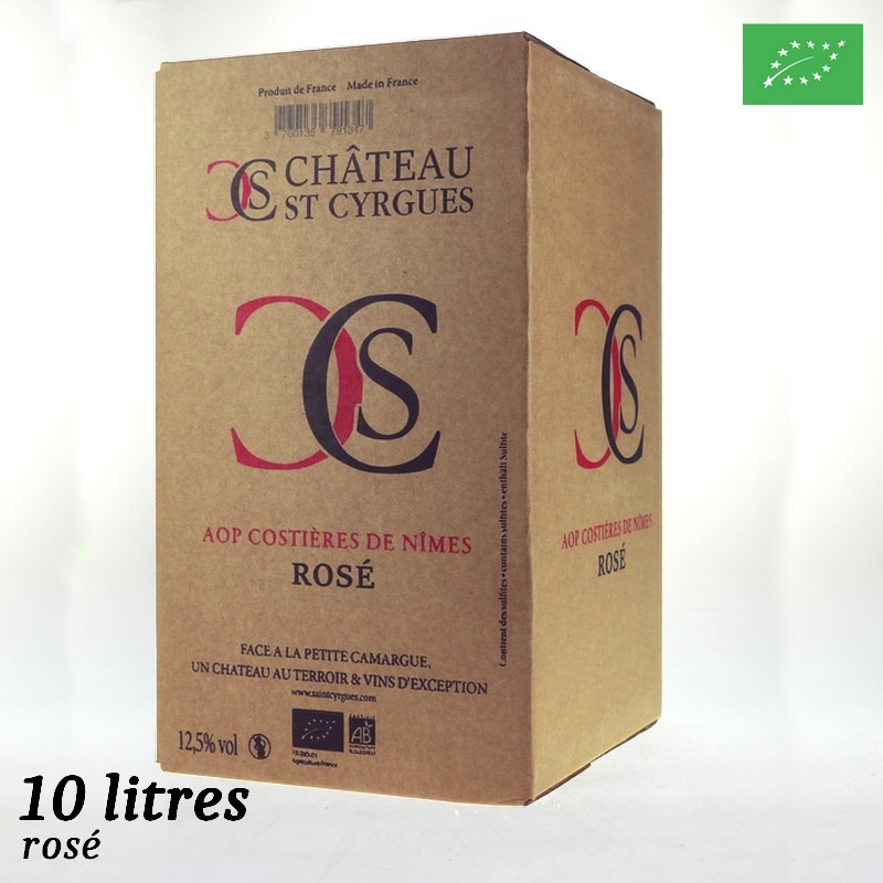 Château St Cyrgues aop Costières de Nîmes BIB rosé 10L