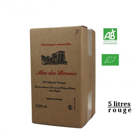 MAS DES BRUNES igp Côtes deThongue BIB  rouge 5L